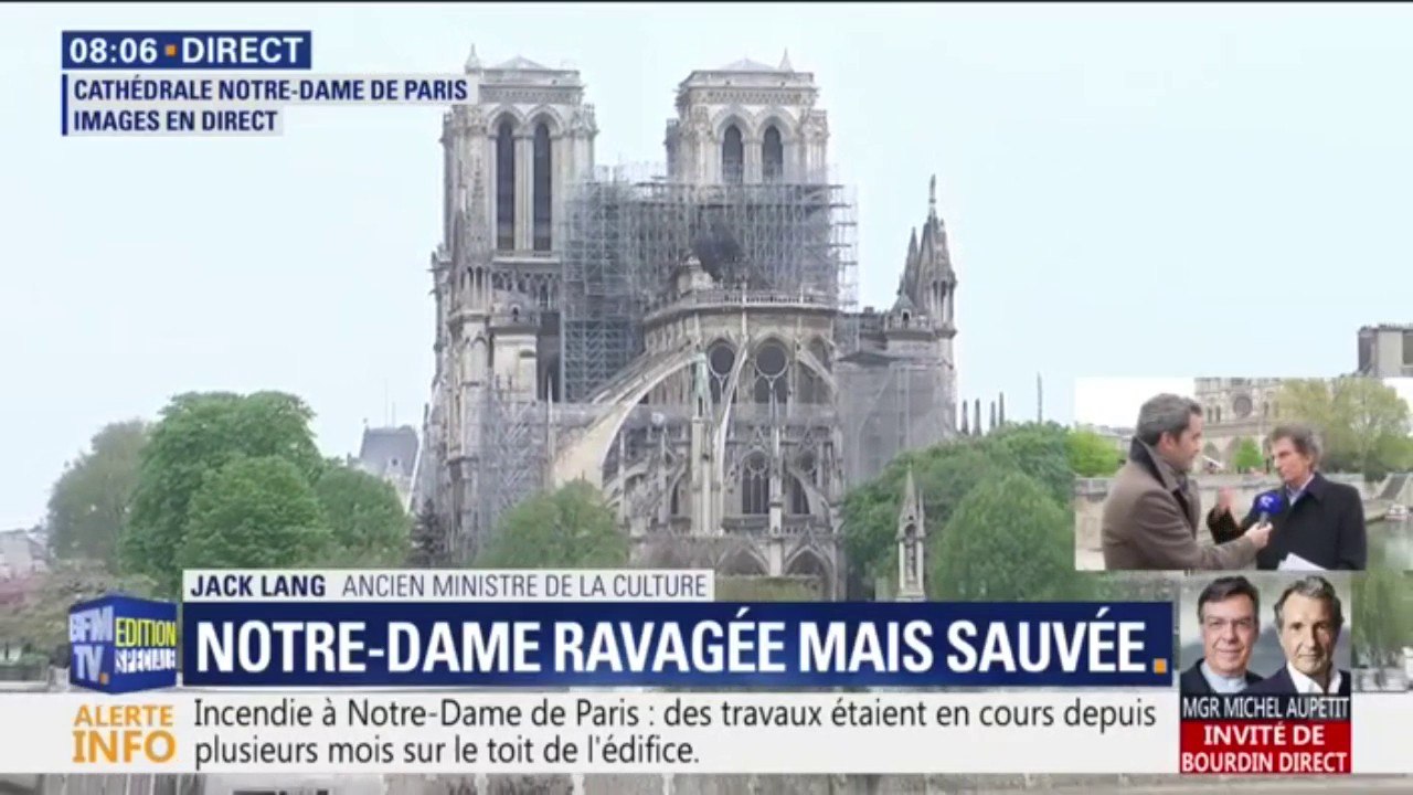 Comme pour le Louvre, Jack Lang demande des "moyens d’exception" pour reconstruire Notre-Dame