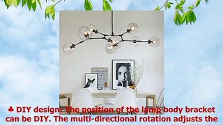 7Light Adjustable Chandelier Pendant Light Clear Color Glass Bubble Ball Lampshade