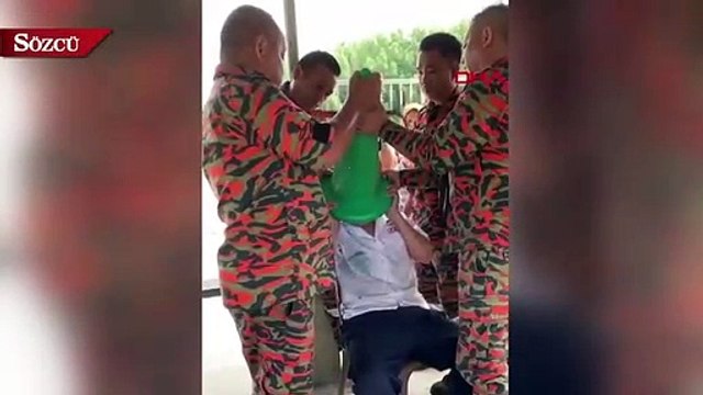 Kafası plastik koniye sıkışan çocuğu itfaiye kurtardı