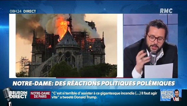 Spéciale Notre Dame - Jean-Jacques Bourdin: Lydia Guirous c'est une imbécile. (...) Il faut être complètement imbécile pour balancer un tweet qui explique qu'il faut aller chercher des Canadairs - VIDEO