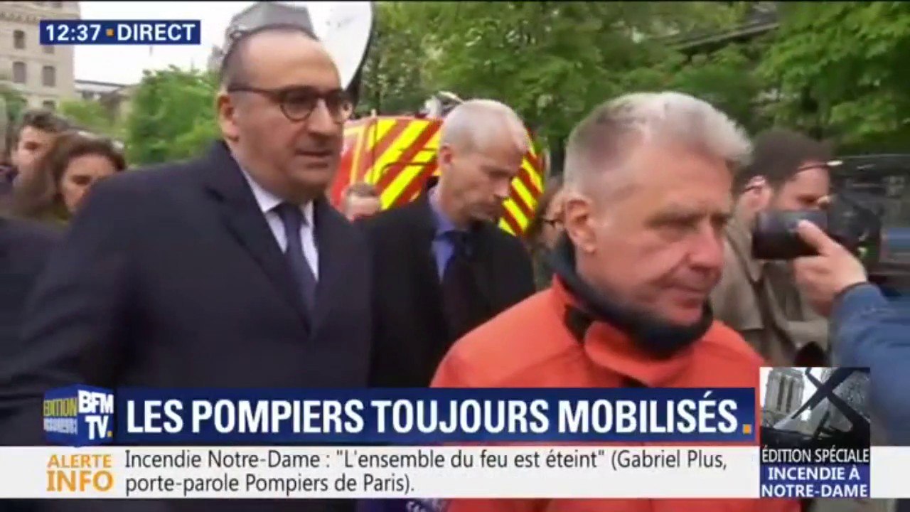 Laurent Nuñez et Franck Riester viennent d'arriver à Notre-Dame