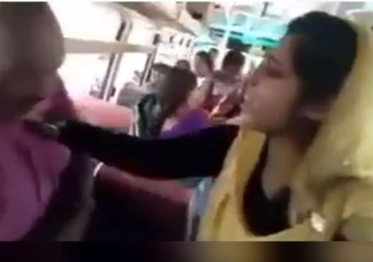 பாலியல் சீண்டல் செய்த பெரியவரை சரமாரியாக அடித்த இளம் பெண்