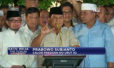 Prabowo Subianto: Hari Ini Suara Kita Berada di 62%