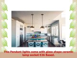 JINZO Kitchen Island Light Handing Pendant Lighting Fixture with Glass Shape E26 Base