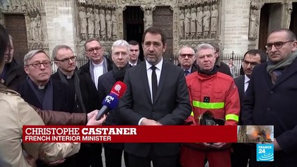Replay: Interior minister Christophe Castaner speaks from Notre-Dame
