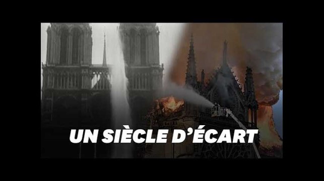 Notre-Dame de Paris arrosée par les lances à incendie un siècle auparavant