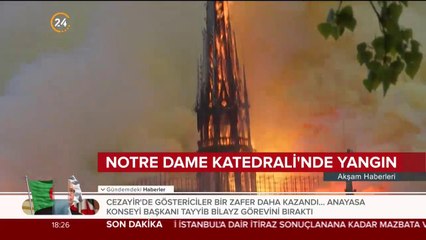 Paris'te Notre Dame Katedrali'nde yangın çıktı