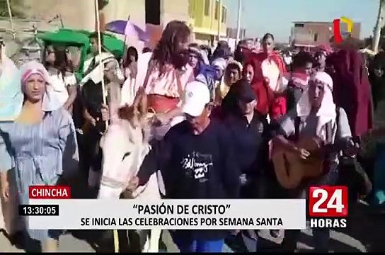 Chincha: Cristo Cholo escenificó Vía Crucis previo a Semana Santa