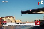 Gimnastas sorprenden haciendo acrobacias a varios metros de alturas