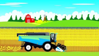 The Combine Harvester | the Story of Red Tractor | Harvester and a Tractor for children - Farm Work Tale