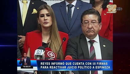 Asambleístas buscan juicio político a María Fernanda Espinoza