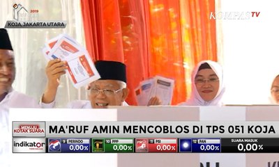Ma'ruf Amin Nyoblos di TPS 051 Koja