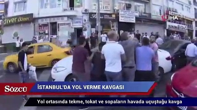 İstanbul’un göbeğinde aile boyu tekme, tokat ve sopalı kavga kamerada