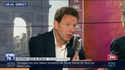 Dons pour Notre-Dame: le président du Medef est contre l'idée de "faire une niche fiscale supplémentaire dans l'urgence"