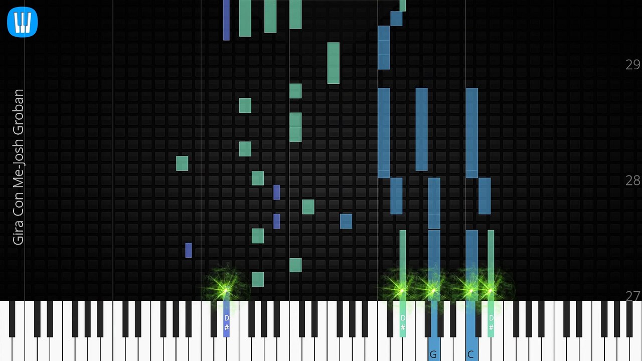  [Piano Solo]Gira Con Me, Josh Groban-Synthesia Piano Tutorial