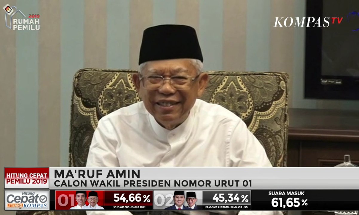Hasil Hitung Cepat Pemilu, Ma’ruf Amin: Saya Gak Pernah Pakai Nazar