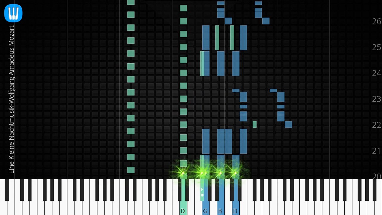  [Piano Solo]Eine Kleine Nachtmusik, Wolfgang Amadeus Mozart-Synthesia Piano Tutorial