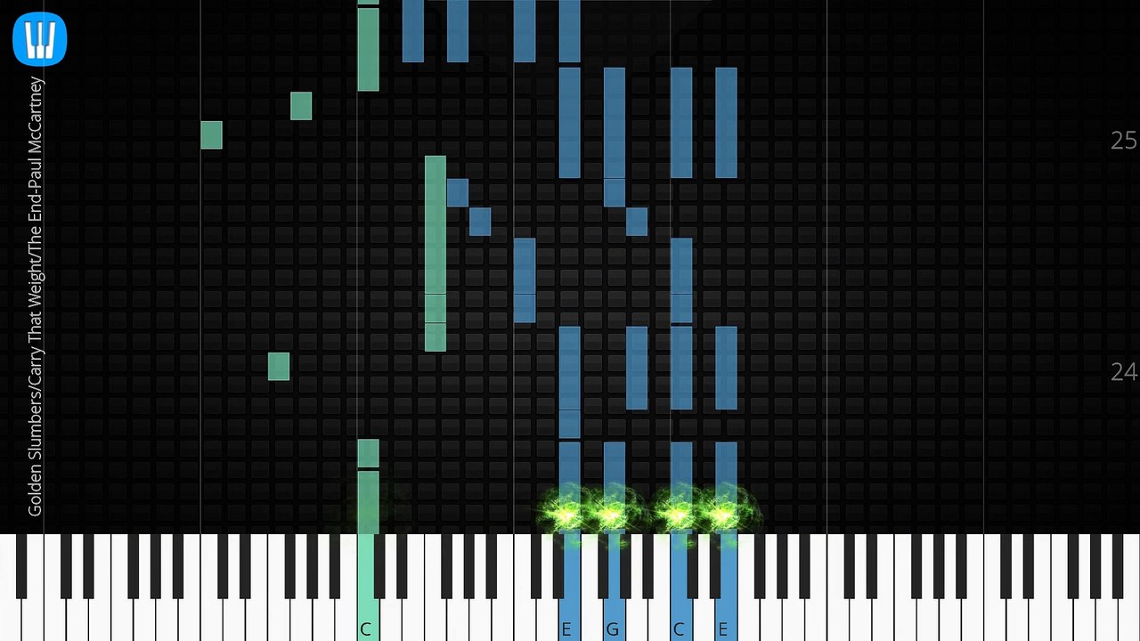  [Piano Solo]Golden Slumbers/Carry That Weight/The End-Synthesia Piano Tutorial