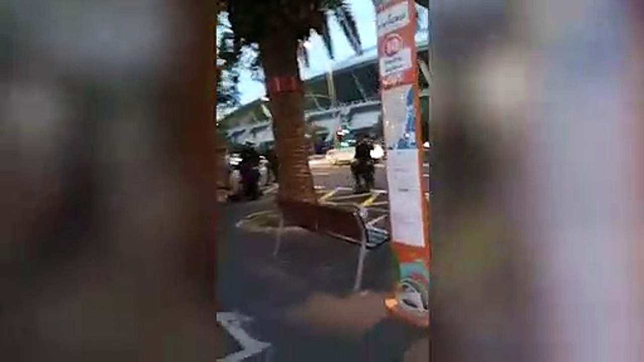 Protesta de varios colectivos antifascistas por el Acto de Vox en el Recinto Ferial de Santa Cruz de Tenerife