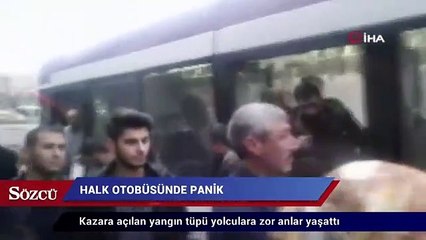 Halk otobüsünde panik