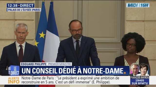 Des réductions d'impôts de 75% et de 66% pour les dons des particuliers destinés à la reconstruction de Notre-Dame, annonce Edouard Philippe