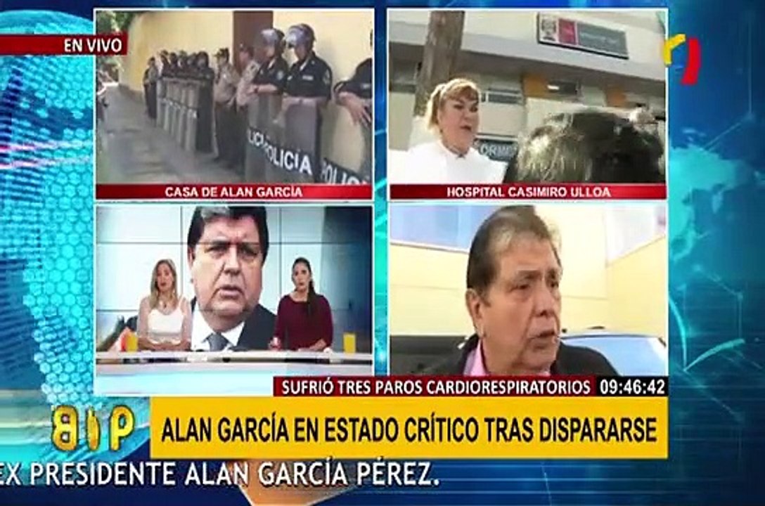 Alan García: simpatizantes apristas expresan su apoyo fuera de hospital