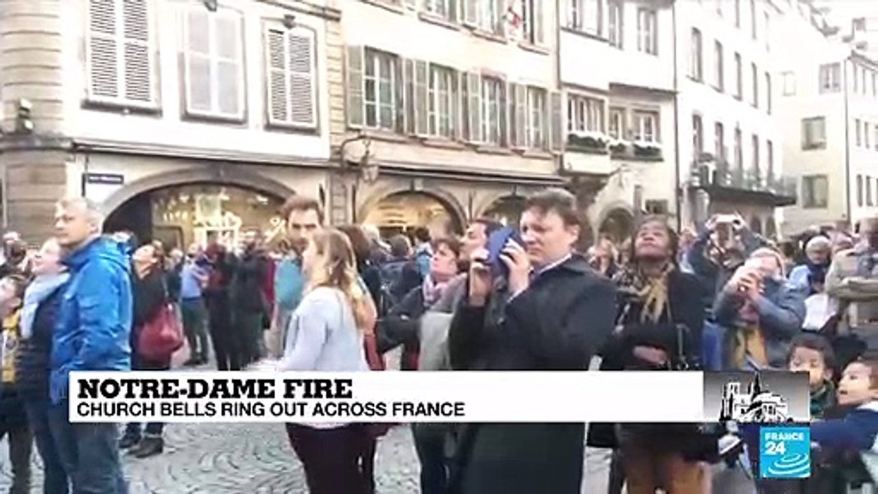 Church bells ring across France to mark two days since the Notre Dame fire