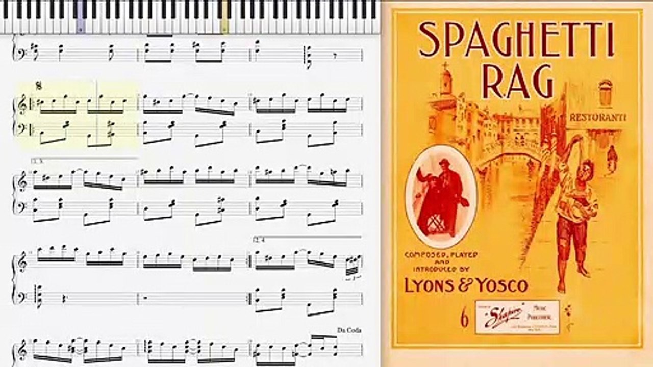 Spaghetti Rag by Lyons & Josco (1910, Ragtime piano)