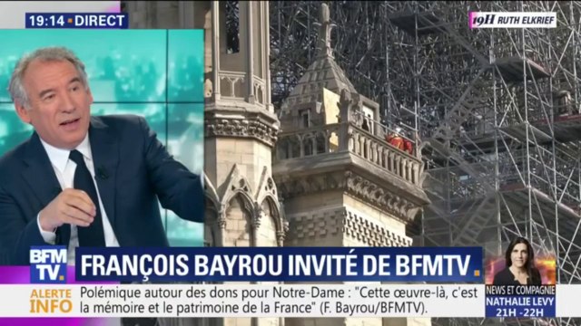 Notre-Dame: François Bayrou espère une reconstruction la plus fidèle possible