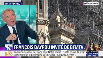 Notre-Dame: François Bayrou espère une reconstruction "la plus fidèle possible"