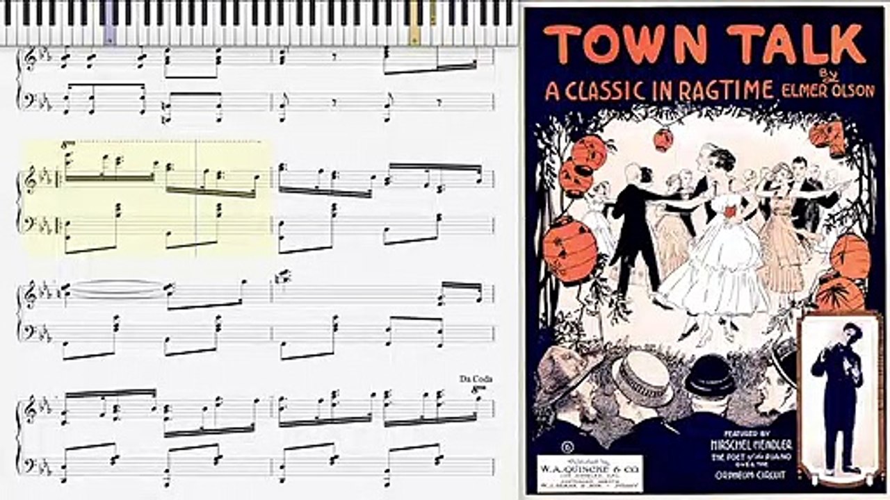 Town Talk by Elmer Olson (1917, Ragtime piano)