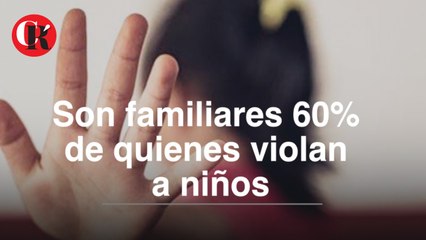 Son familiares 60% de quienes violan a niños
