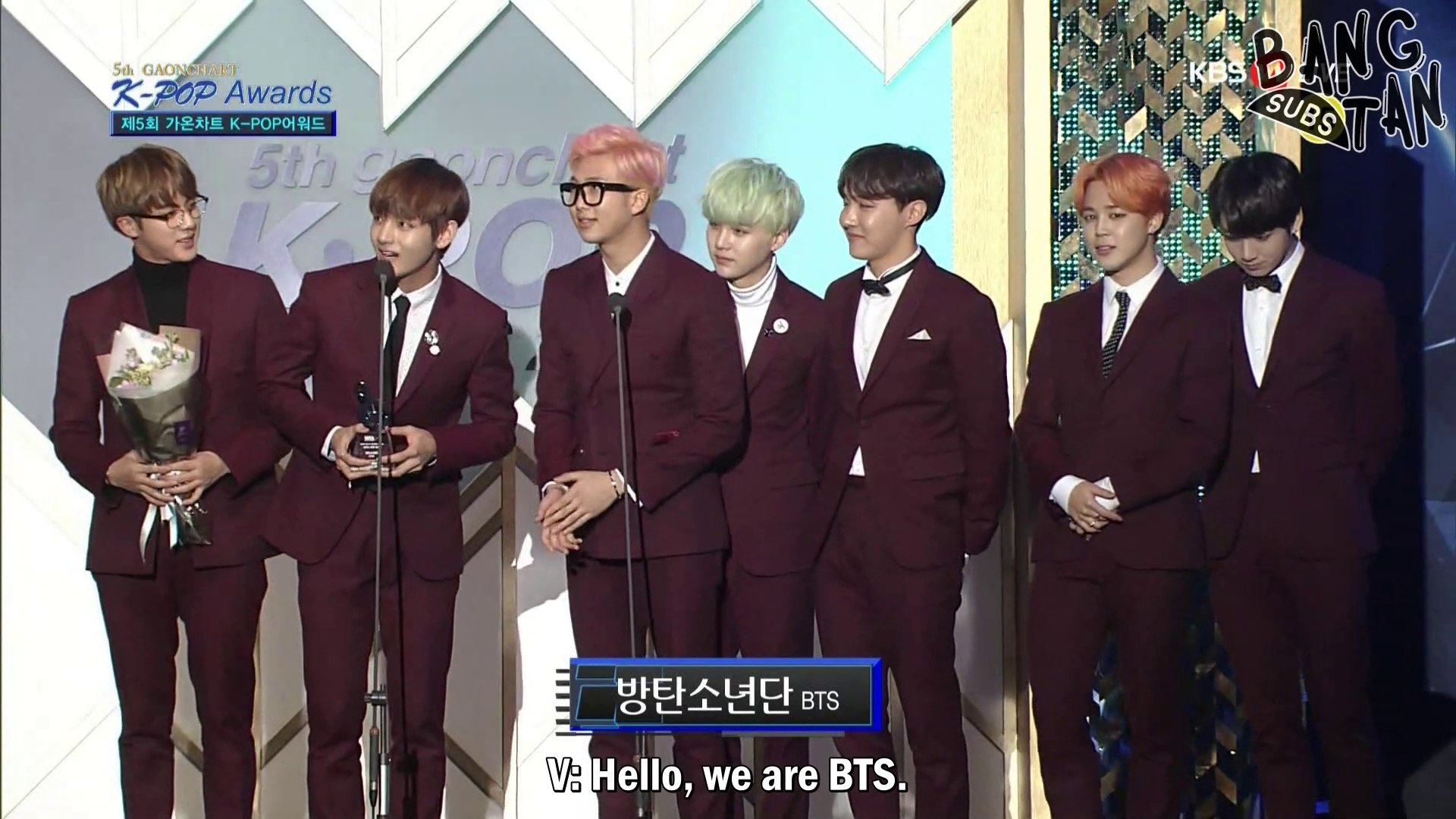 ENG] 160217 Gaon Chart K-POP Awards - BTS Wins World Hallyu Star