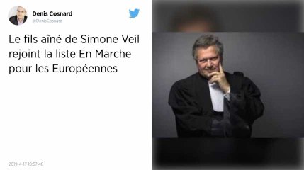 Européennes. Le fils de Simone Veil figure sur la liste LREM, dévoilée mardi