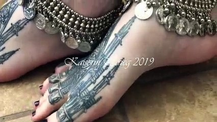 Kaiserin Krieg foot tattoos, tattooed feet