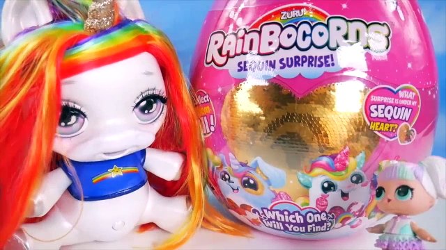 Rainbocorns Sequin Blind Bags + LOL Surprise Rainbow Unicorn Dolls Custom Barbie Bedroom