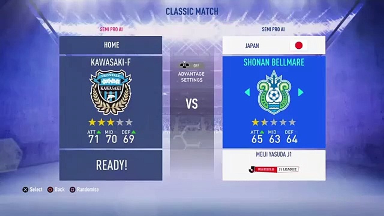 Japanese J-League - Shonan Bellmare @ Kawasaki Frontale - FIFA 19 Simulation Full Game 19/4/19
