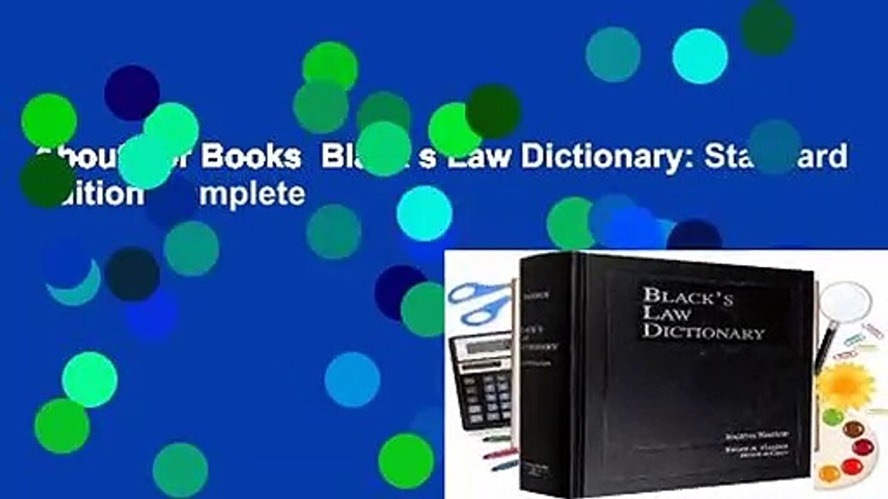 About For Books  Black s Law Dictionary: Standard Edition Complete