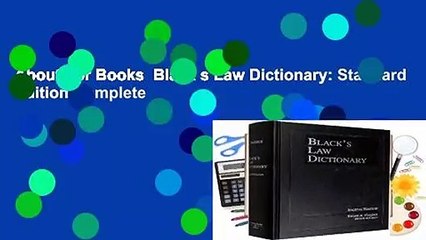 About For Books  Black s Law Dictionary: Standard Edition Complete