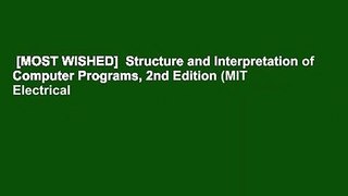 [MOST WISHED]  Structure and Interpretation of Computer Programs, 2nd Edition (MIT Electrical