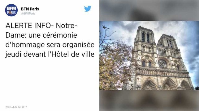 Notre-Dame de Paris : une cérémonie d’hommage à l’Hôtel de Ville cet après-midi