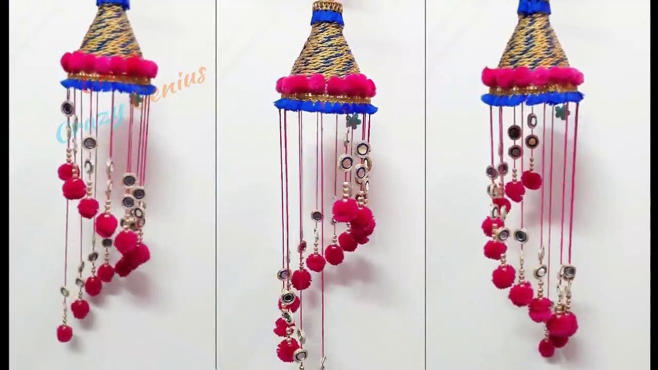jhumar/Wind Chime/Wall Hanging From plastic bottle and wool at Home|Jhumar craft idea|DIY Room Decor