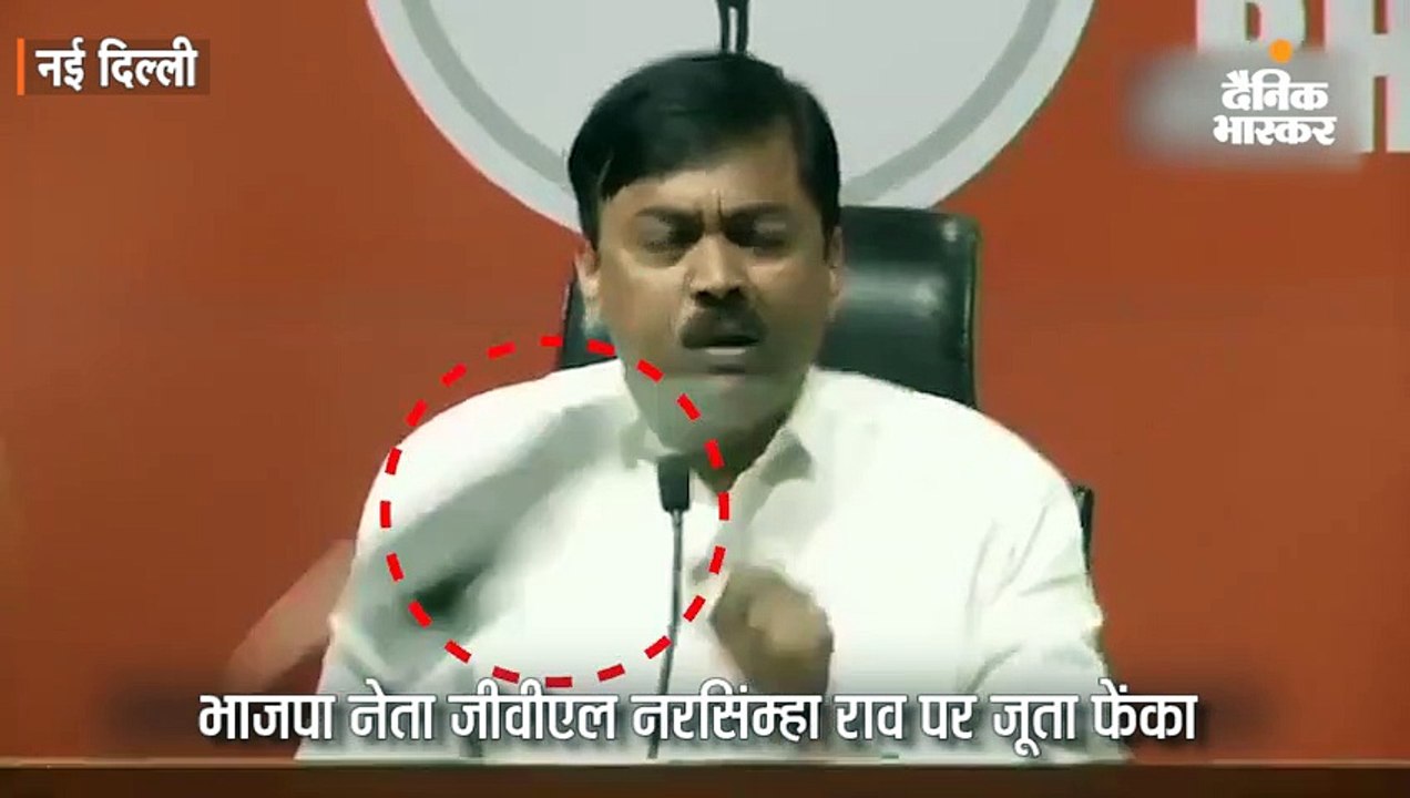 जीवीएल नरसिम्हा राव पर जूता फेंका