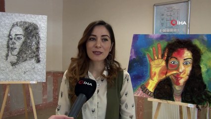 Kadınların saçları sanata dönüştü...50 kadından tek tek topladığı saçları sanat eserine çevirdi