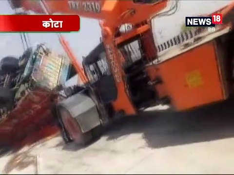 कार को ट्रोले ने मारी टक्कर, हादसे में दो शिक्षक की मौत- trolla hits car in kota, 2 teacher die in road accident