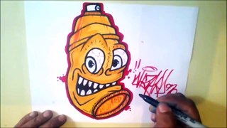 HOW TO DRAW A CARTOON SPRAY CAN By Wizard