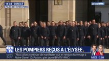 Notre-Dame: près de 300 sapeurs-pompiers arrivent à l'Élysée, où ils vont être reçus par Emmanuel Macron