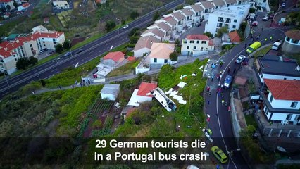 Madeira in mourning after 29 German tourists die in bus crash
