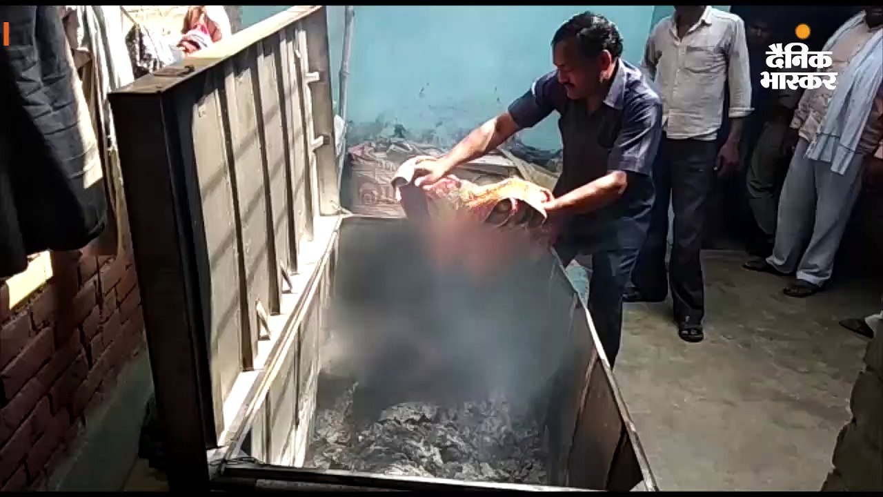 दो बच्चों समेत महिला की जलकर मौत