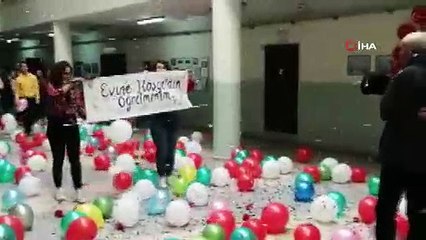 Kanseri yendi, öğrencileri sevgi gösterisiyle karşıladı